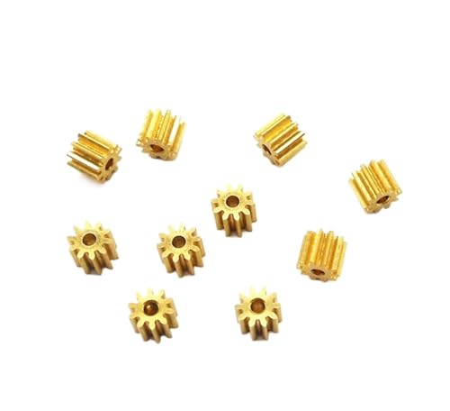 Bevel Gear Pinion Hardware Mechanical 10pcs 101.5A/ 102A Copper Gear 10 Teeth Hole 1.5mm/ 2mm Tight Fitting Small Module Pinions(2mm Tight)