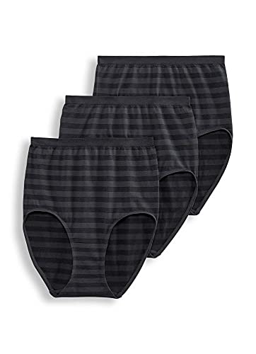 Jockey Women s Underwear Matte & Shine Seamfree Full Rise Brief - 3 Pack, Black, 7