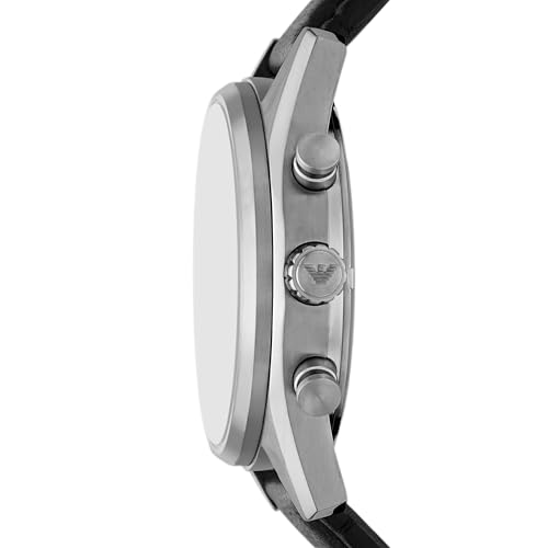 Image of Emporio Armani Black Quartz Leather Watch AR11677