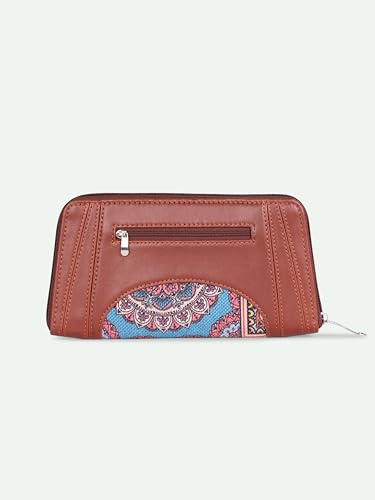 Image of ZOUK Arika Zipper Wallet for Women | Card Holder Wallet with 10 Card Slots, Coin Pouch & Cash Compartments | Purse for Women Stylish | Fits Phones up to 6.7 inch | Multicolor Mandala Print