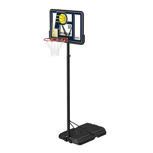 Image of Lifetime NBA Indiana Pacers Portable Basketball Hoop, Adjustable Height 7.5-10 Ft, 44 Inch Shatterproof Fusion Backboard, Base with Wheels