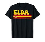 Retro Elda Ciudad España Vintage Estética Verano Vacaciones Camiseta