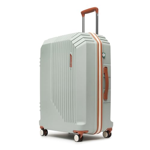 Image of uppercase Vector (Large) 75cm, Check-in Sustainable Trolley Bag, Hardsided Anti-Scratch 8 Wheel Double Spinner Luggage, TSA Lock & Anti-Theft Zippers, Suitcase for Unisex, 2000 Days Warranty (Green)