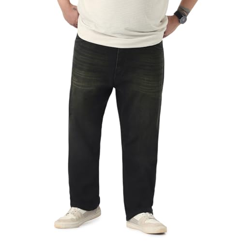 Image of Urbano Plus Men's Straight Fit Heavy Washed Jeans Stretchable