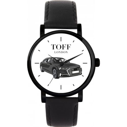 Reloj de coche berlina gris Toff London de 38mm con movimiento de cuarzo y diseño personalizado
