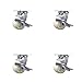 Stainless Steel Nylon Swivel Caster w/Main. Free Bearings Set of 4 w/4" x 2" White Wheels - Includes 4 Swivel w/Top Lock Brakes & Bolt on Swivel Locks - 3200 lbs Total Capacity - Service Caster Brand