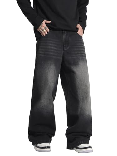 Men's Y2K Hip Hop Street Jeans Gothic Baggy Jeans Wide Leg Denim Pants