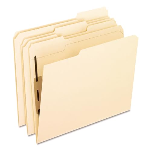 Pendaflex M13U1 Folders with One Bonded Fastener, 1/3 Cut Top Tab, Letter, Manila, 50/Box