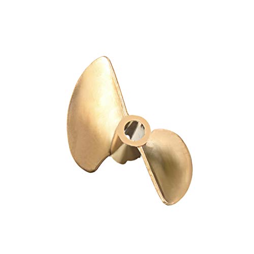 uxcell RC Boat Propeller 4.76mm Shaft 2 Vanes 40mm 1.4 P/D Fan Shape Brass CW Rotating Propeller Props for RC Boat, 1pc