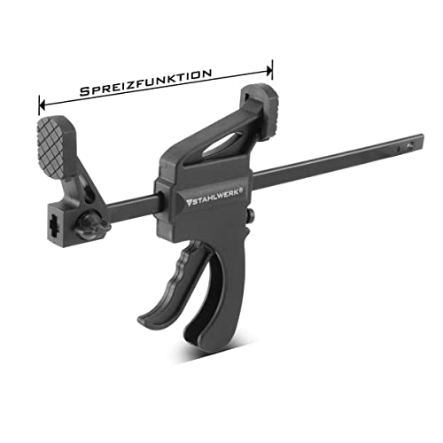 STAHLWERK Set di 4 morsetti pratici con una sola