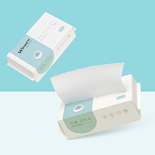 Wimarn Toalla facial desechable, 180 toallitas faciales extra gruesas, toallitas húmedas y secas de algodón de doble uso para limpiar la cara, quitar el maquillaje y cuidado del bebé