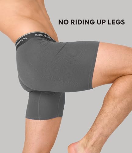Image of BAMBOO COOL Men's Underwear Breathable Boxer Briefs with Fly Moisture-Wicking Lightweight Underwear 7-Pack