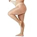 Aaronano 2 Pairs Women's Shiny Pantyhose Plus Size Oil Sheer Tights High Waist Shimmer Stockings（Natural+Black, XXXL-XXXXL）