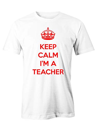Puzzletee Tshirt Keep Calm, I'm a Teacher Scuola Media Liceo Scuola Professore Maglietta Idea Regalo