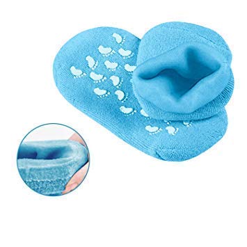 OMAZING KITCHEN Spa Moisturizing Gel Socks for Dry Feet Ankles Cracked Heel Repair Repair Skin Care Treatment Soften Feet Booties Pedicure with Essential Oils Vitamins for Women Men(socks,purple) 4