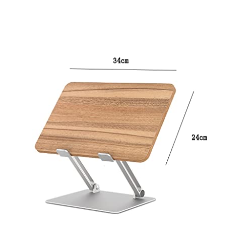 Soporte de madera para portátil marrón elevable y plegable para escritorio 3