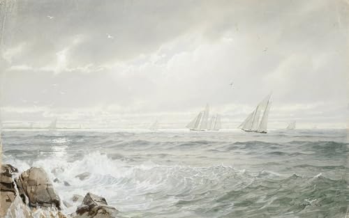 Tableau yachts William Trost Richards toile marine salon 60x90cm