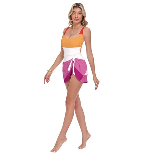Maillot de bain push-up avec bas couvrant réglable motif LGBT lesbienne - 2