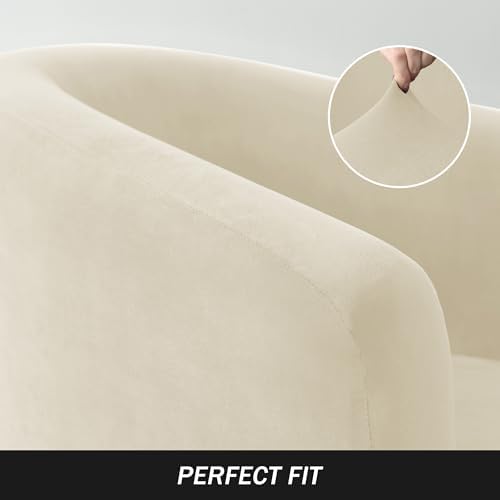 Armchair Slipcovers for Chair Sofa Stretch Tub Chair Covers, 2-Piece Club Chair Slipcover with Cushion Cover Soft Velvet Armchair Slipcovers Furniture Protector for Living Room