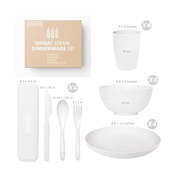 Wheat Straw Dinnerware Sets Unbreakable Dinnerware Sets Dishwasher Microwave Safe Dinnerware