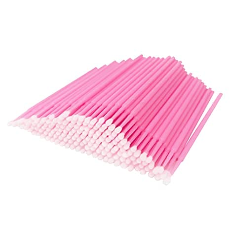 800PCS Disposable Micro Applicators Brush for Eyelash and Make up Brushes and Personal Care Microswabs Pink (Head Diameter: 2.0mm)