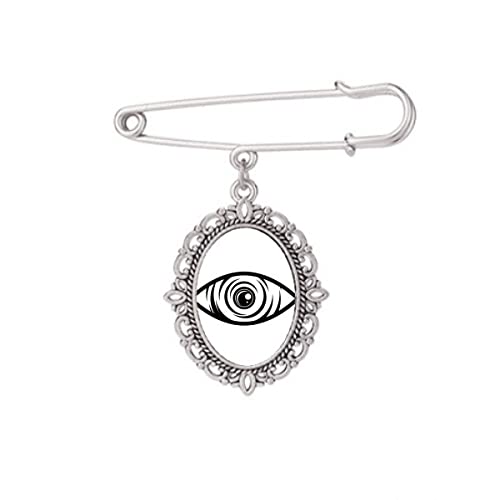 Broche noire motif œil vectoriel M pour robe, chemise et châle élégant