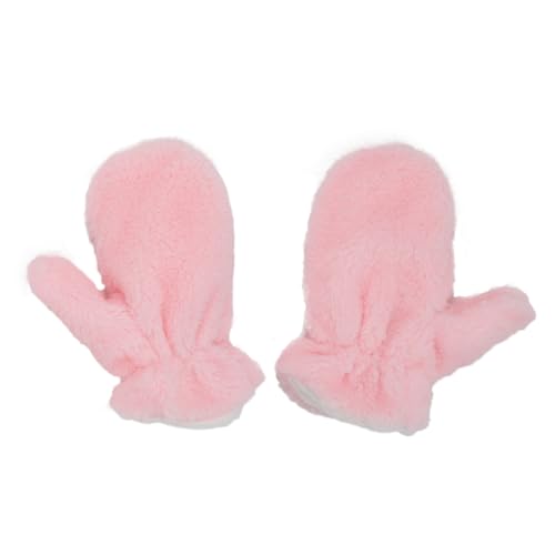 Little Me Pink Sherpa Lined Infant Pilot Cap and Mittens Set4