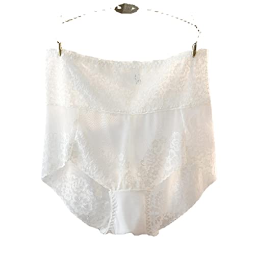 XKUN Bragas de Mujer Sexy Encaje Mujeres Altas Bragas De Cintura Grande Talla Grande Lencería Femenina Bragas Pantalones Inconsútiles Calzoncillos Dama Transpirable-001,XXL,3Pc Cover