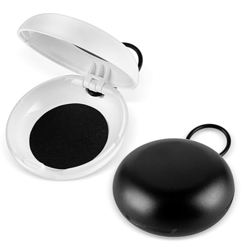 2Pcs Earplug Carrying Case, Portable Mini Ear Plug Holder, Earphones Pouch with Travel Keychain, Earbud Plug Organizer, Earbud Box for Business Trip, Storage Earbuds, Trinkets, Pills(Black, White)