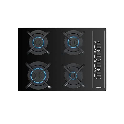 Teka GBC 64003 KBA - Placa Gas 4 Fuegos, Cristal, 60 cm, Negro