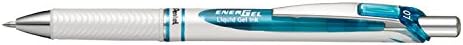 Pentel EnerGel XM Retractable White Barrel Supporting Prostate Cancer UK, 0.7mm tip, Black Ink, (Pack of 12 pens)