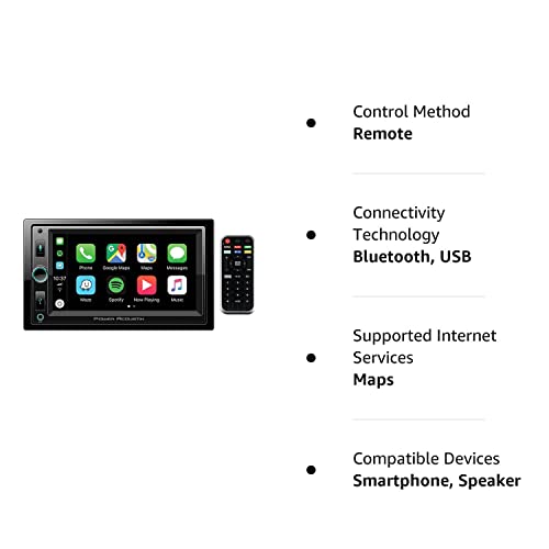 Power Acoustik Cp-650 Double Din Bluetooth In-Dash Digital Media Car Stereo Receiver With Touchscreen, Apple Carplay, 6.5" #TOP5