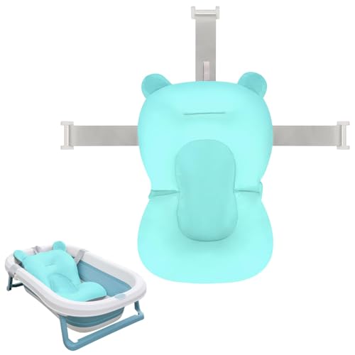 Image of Colorlife Baby Bath Seat Support Net Infant Bathing Seat Support Mat, Comfortable Adjustable Non-Slip Three-Pointed Baby Shower Net Bathtub Sit Up Mesh for Newborn 0-12 Months-Blue(No Bathtub)