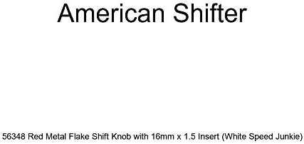 Shift Boots & Knobs - American Shifter 56348 Red Metal Flake Shift Knob with 16mm x 1.5 Insert (White Speed Junkie)