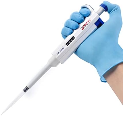 Four E's Scientific Single-Channel Pipettor Adjustable Variable Volume Micro Pipette High Accurate Pipettor for Laboratory,100-1000uL