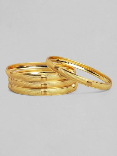 Image of Rubans Bangles Set Gold Plated Traditional Ethnic Stylish Trendy Jewellery Gift for Women & Girls