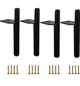 Aakash Decor Sofa & Furniture Leg 6 + 2 = 8 Inches Matt Black Finish Handle Shape Set of 4 (Mounting Screw Included)
