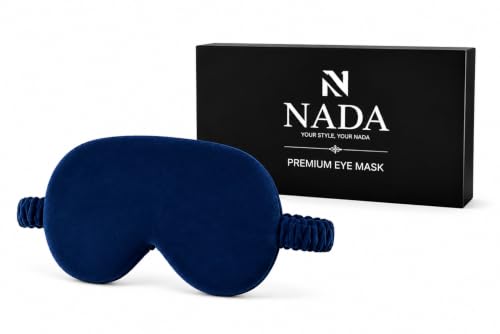 Image of Eye Mask for Sleeping for Women, Velvet Super Soft Sleep Mask Blind Fold for Comfortable Sleep, Travelling, Meditation & Relaxation, Eye Pad for Girls, Blind Fold for Sleeping - Dark Blue (Pack of 1)