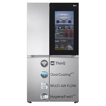 LG 655 L Frost-Free Inverter Compressor Wi-Fi Side-By-Side Door Refrigerator (GL-Q257BBSX, New Noble Steel, Door Cooling+, Hygiene Fresh+, Multi Air Flow with Insta View Door-in-Door, 2023 Model)
