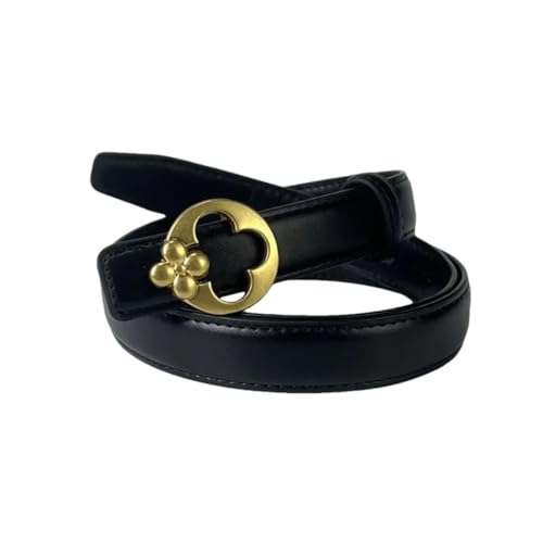 Women’S Luxurious PU Split Leather Fashion Belt Metal Buckle Decorative For Jeans Skirts Solid Pattern 2.3Cm Width