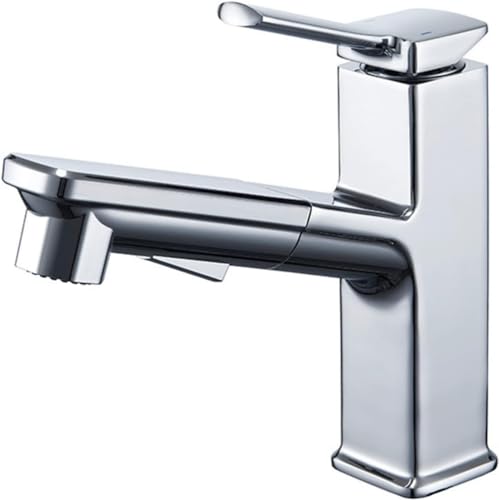 Mitigeur de lavabo extractible robinets d'évier de salle de bains cuisine polyvalent