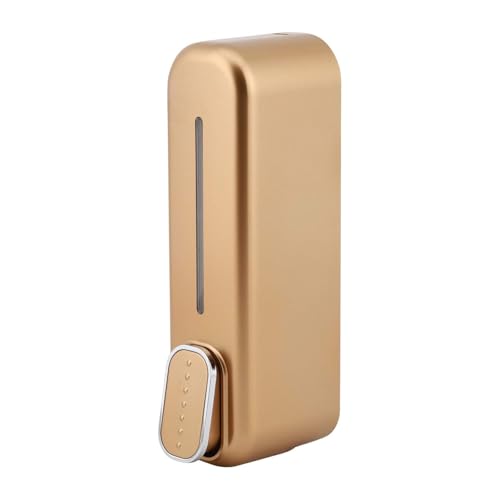 Image of Black ABS Wall Mounted Soap Dispenser: Leak-Free Hand Wash & Shampoo Bottle for Bathroom, Kitchen, Shower, Ideal Home Gadget & Organiser for Soap Dispenser in Wash Basin. (Rose Gold)