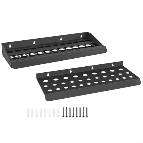 Gettimore Heavy-Duty Metal Wall Mounted Screwdriver and Pliers Organizer Rack 2 Pack with 32 and 24 Slot Design for Garage or Workshop Storage