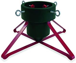 Invero Traditional Christmas Tree Stand - Strong, Durable and Sturdy Metal Frame Plastic Holder - Holds up to 1.7m (5.5ft) Tall with 8.5cm Trunk Diameter - Medium