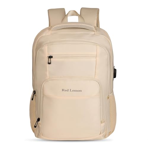Image of Red Lemon Swiss Cut Design 15.6 inch Laptop Backpack for Men and Women, Stylish 26L Capacity, USB Charging Port, Anti-Theft Pocket & Accessories Organizer