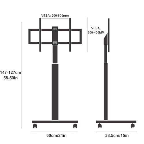 Soporte móvil para TV 32-85 pulgadas con inclinación 30° miniatura 2