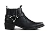 Men’s Cowboy – Black Leather Harness Ankle Boots for Men – Western Biker Motorcycle Riding Shoes – Stylish Horse Riding & Casual Footwear UK #1