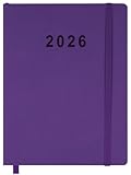 2026 Planner - Weekly and Monthly Planner, Jan 2026 - Dec 2026, Vegan Leather Cover, Elastic Closure, 8.5'x11', Purple