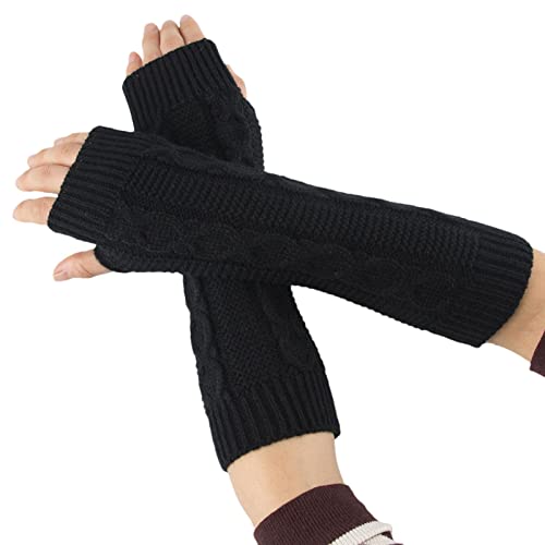 Luvas femininas para clima frio – mão para mulheres inverno tricotadas – Luvas elásticas para fazer