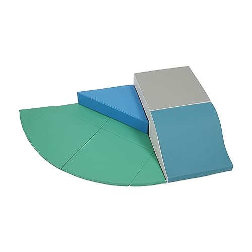 Image of ECR4Kids SoftZone Adventurer's Summit Slide, Corner Climber, Contemporary, 4-Piece